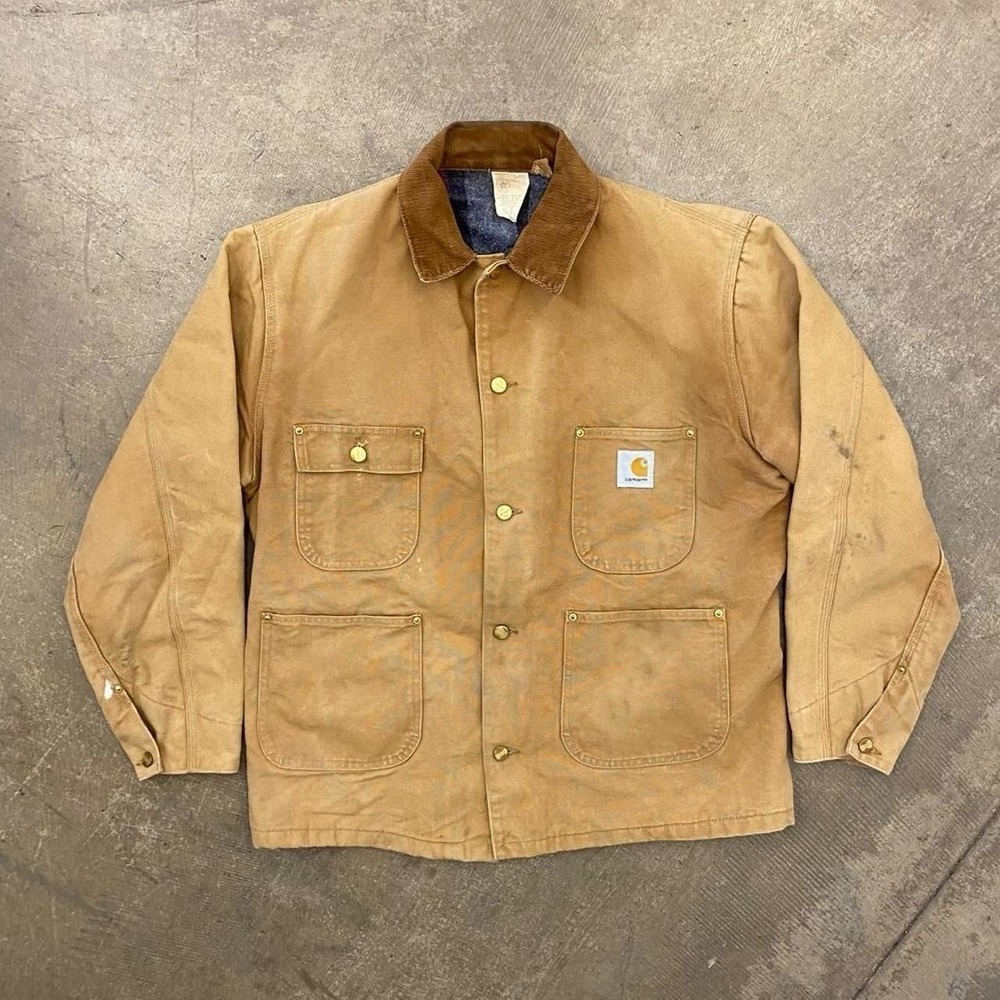Vintage Carhartt Jacket 6BLC Men's Blanket Lined Chore Coat Made in USA Size L
